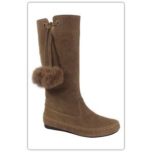Bohemian Pom Pom Moccasin Boots